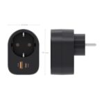 Aisens Presa a muro multifunzione con 1 presa + 1xUSB-C 20W PD3.0 - 1xUSB-A 20W QC3.0 - Colore nero - immagine 4