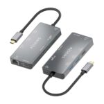 Aisens USB-C Dock 9 in 1 - USB-C a 2xHDMI - 1xRJ45 - 2xUSB-A USB3.0 - 1xUSB-A USB2.0 - 1xUSB-C PD - 1xSD - 1xMicro SD - 15 cm - Colore grigio - immagine 3