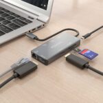Aisens USB-C Dock 9 in 1 - USB-C a 2xHDMI - 1xRJ45 - 2xUSB-A USB3.0 - 1xUSB-A USB2.0 - 1xUSB-C PD - 1xSD - 1xMicro SD - 15 cm - Colore grigio - immagine 5