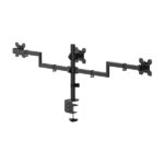 Aisens Supporto da tavolo ecologico girevole e inclinabile per 3 monitor da 10 kg (3 perni - 2 bracci) da 13-27" - Colore nero - immagine 3