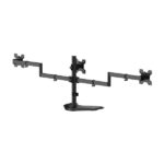 Aisens Supporto da tavolo con base ecologica girevole e inclinabile per 3 monitor da 10 kg (3 perni - 2 bracci) da 13-27" - Colore nero - immagine 3