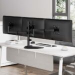 Aisens Supporto da tavolo con base ecologica girevole e inclinabile per 3 monitor da 10 kg (3 perni - 2 bracci) da 13-27" - Colore nero - immagine 4
