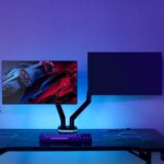 Aisens Supporto da tavolo RGB Gaming con contrappeso girevole e inclinabile per monitor/TV 9 kg (3 perni - 2 bracci) da 17-32" - Colori vari - immagine 4