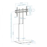 Tooq Mirror Supporto da pavimento fisso per schermi da 32-85" - Regolazione in altezza e inclinazione - Peso massimo 40 kg - VESA massimo 600x400 - Colore nero - immagine 5
