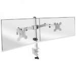 Mars Gaming MARM2 Supporto doppio monitor - Bracci articolati - Gestione dei cavi - Regolazione dell'altezza - Struttura robusta - Rotazione 360º - Colore bianco - immagine 2