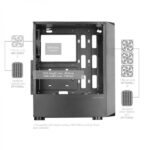 Mars Gaming MC-2000 Case PC - Frontale MESH - Doppia camera - Finestra laterale - Supporto raffreddamento liquido - USB 3.0 - Compatibile ATX/microATX/mini-ITX - Colore nero - immagine 3