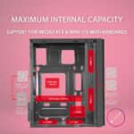 Mars Gaming MC300 Case Gaming Compatto - Finestra in vetro temperato - 3 ventole FRGB - Griglia frontale TOTAL-MESH - Supporto Micro-ATX/Mini-ITX - Illuminazione RGB - Colore rosa - immagine 2