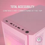Mars Gaming MC300 Case Gaming Compatto - Finestra in vetro temperato - 3 ventole FRGB - Griglia frontale TOTAL-MESH - Supporto Micro-ATX/Mini-ITX - Illuminazione RGB - Colore rosa - immagine 3
