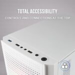 Mars Gaming MC300 Case gaming compatto - Finestra in vetro temperato - Tripla ventilazione - Supporto per raffreddamento a liquido - Illuminazione RGB fissa - Colore bianco - immagine 2