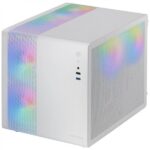 Mars Gaming MC-MPRO Case compatto professionale - Doppia camera - Triplo raffreddamento - Vetro temperato - Pannello in rete - Supporto liquido 240 mm - Colore bianco - immagine 2