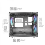 Mars Gaming MC-MPRO Case compatto professionale - Doppia camera - Triplo raffreddamento - Vetro temperato - Pannello in rete - Supporto liquido 240 mm - Colore bianco - immagine 4