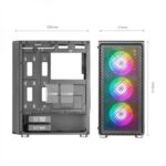 Mars Gaming MC-F Semitorre Gaming - 4 ventole ARGB - Vetro temperato - Supporto per raffreddamento a liquido - Gestione dei cavi - Colore nero - immagine 3