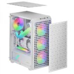 Mars Gaming MC-MAG Case Gaming - Doppia griglia magnetica - Vetro temperato - 3 ventole RGB - Supporto per raffreddamento a liquido - USB 3.0 - Colore bianco - immagine 4
