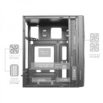 Mars Gaming MC-ME Minitorre - Finestra in vetro temperato - 2 ventole FRGB - Supporto MicroATX/Mini-ITX - Illuminazione RGB avanzata - Colore bianco - immagine 3