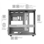 Mars Gaming MC-NOVAM Minitorre - Doppio vetro temperato - Fino a 7 ventole - Modulare - USB-C e USB 3.0 - Compatibile con MicroATX e Mini-ITX - Colore nero - immagine 3