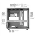 Mars Gaming MC-NOVAM Minitorre - Doppio vetro temperato - Fino a 7 ventole - USB-C - Compatibile MicroATX/Mini-ITX - Colore bianco - immagine 3