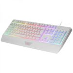 Mars Gaming MCP124 Combo Gaming 3in1 - Tastiera ergonomica H-Mech - Mouse RGB Switches HUANO - Tappetino Nanotextile Rainbow - Compatibilità multipiattaforma - Colore bianco - immagine 2