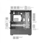 Mars Gaming MC-ULT Case Gaming CUSTOM - Doppio vetro temperato - Supporto E-ATX - Raffreddamento a liquido - Capacità per 9 ventole - Connettività avanzata - Colore nero - immagine 3