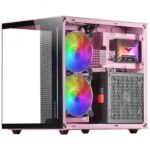 Mars Gaming MC-VIEW Mini tower gaming personalizzata premium - Vetro temperato - Struttura modulare - Supporto per 7 ventole - Compatibile MicroATX/Mini-ITX - Colore rosa - immagine 3