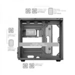 Mars Gaming MC-VIEW Mini tower gaming personalizzata premium - Vetro temperato - Struttura modulare - Supporto per 7 ventole - Compatibile MicroATX/Mini-ITX - Colore rosa - immagine 4
