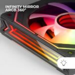 Mars Gaming MF-LINKFINITY Ventola modulare PWM - Illuminazione Infinity Mirror 360° - Connessione modulare LINKFINITY - Controllo PWM - Installazione semplice - Colore nero - immagine 2