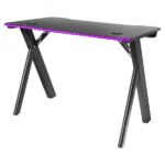 Mars Gaming MGD100RGB Tavolo da gioco - Illuminazione RGB con telecomando - Struttura in acciaio - Piano in fibra di carbonio - Supporti per cuffie e bevande - Tappetino XXL - Colore nero - immagine 3