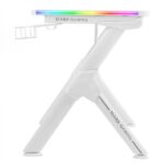 Mars Gaming MGD140RGB Tavolo da gaming - Illuminazione 3D ARGB - Spazio extra large - Struttura in acciaio - Tappetino nanotessile - Facile da montare - Gestione dei cavi - Colore bianco - immagine 3