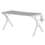 Mars Gaming MGDXL Tavolo da gaming - Spazio per 3 monitor - Struttura in acciaio a Y - Supporta 100 kg - Finitura in fibra di carbonio - Gestione dei cavi - Colore bianco - immagine 2