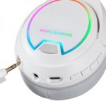 Mars Gaming MHW-100 Cuffie wireless - Suono avvolgente - Illuminazione ARGB - 40 ore di autonomia - Microfono ENC rimovibile - Connessione 2.4GPRO senza latenza - Colore bianco - immagine 4
