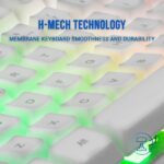 Mars Gaming MK220 Tastiera da gioco - Tecnologia H-MECH - Illuminazione FRGB Rainbow Halo - Pannello in alluminio - Alta resistenza - Colore bianco - immagine 2