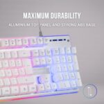Mars Gaming MK220 Tastiera da gioco - Tecnologia H-MECH - Illuminazione FRGB Rainbow Halo - Pannello in alluminio - Alta resistenza - Colore bianco - immagine 3