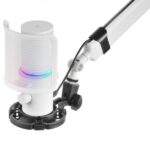 Mars Gaming MMIC-XT Microfono da studio - Suono chiaro - Riduzione del rumore - Modalità mute LED - Regolazione del guadagno - Illuminazione ARGB - Materiali resistenti - Colore bianco - immagine 2