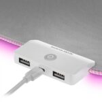 Mars Gaming MMPRGB2 Tappetino XXL - Superficie nanotessile - Illuminazione RGB 12 modalità - HUB 2 porte USB - Bordi rinforzati in nylon - Colore bianco - immagine 4
