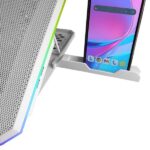 Mars Gaming MNBC13 Base di raffreddamento avanzata - 13 ventole ultrasilenziose - Illuminazione RGB personalizzabile - 2 porte USB - Colore bianco - immagine 2