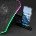Mars Gaming MNBC6 Base di raffreddamento - Illuminazione ARGB 10 modalità - Griglia metallica - Supporto ergonomico 7 posizioni - 3 ventole con pannello LCD - 2 porte USB 2.0 - Colore nero - immagine 3