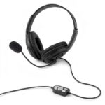 Coolbox CoolChat U1 Cuffie con microfono - Archetto regolabile - Cuscinetti imbottiti - Controllo del volume - Cavo da 2 m - Colore nero - immagine 3