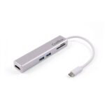 Coolbox miniDock 5 in 1 USB-C a HDMI /2xUSB3.0/1xMicroSD/1xSDPD - 0,14 m - Colore grigio metallizzato - immagine 3