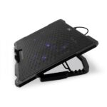 Coolbox NCP17-V5 Base di raffreddamento per laptop fino a 17,3" - 5 ventole - 4 posizioni di inclinazione - Illuminazione LED blu - 2 porte USB 2.0 - immagine 3