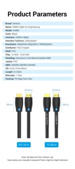 Cavo HDMI Vention - Risoluzione 4K - Audio di alta qualità - Estremità placcate in oro - Colore nero - immagine 5