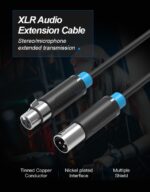 Cavo microfonico XLR Vention - Connettori placcati in oro - Conduttore in bronzo smaltato - Colore nero - immagine 3