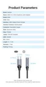 Vention USB-C a Jack 3,5 mm DAC 5 - Audio ad alta fedeltà - Chip audio professionale - Compatibilità universale - Colore grigio - immagine 5