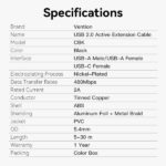 Cavo di prolunga attivo USB 2.0 Vention - Trasferimento dati 480 Mbps - Connessione stabile - Costruzione resistente - Colore nero - immagine 5