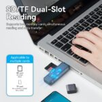 Lettore di schede Vention 2-in-1 USB 3.0 A+C - Alluminio metallizzato - Supporta SD/TF - Capacità 512 GB - Lettura doppia - Colore grigio - immagine 4