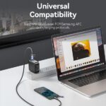 Cavo Vention 4 in 1 USB-C - Ricarica rapida 100 W - Trasferimento 480 Mbps - Chip E-Marker - Struttura intrecciata resistente - Colore nero - immagine 3