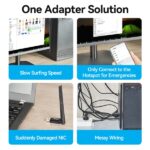 Vention KDUB0 Adattatore USB Wi-Fi AC650 - Dual Band - Antenna 6dBi - Connessione veloce e stabile - Facile installazione - Colore nero - immagine 4