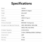 Vention KDUB0 Adattatore USB Wi-Fi AC650 - Dual Band - Antenna 6dBi - Connessione veloce e stabile - Facile installazione - Colore nero - immagine 5