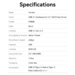 Vention Custodia USB 3.1 Gen 2-C - Trasferimento 6 Gbps - UASP e Trim - Modalità sospensione - Protezione ABS - Facile installazione - Colore nero - immagine 5