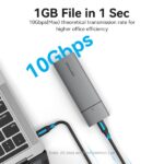 Vention Case per SSD - USB 3.1 Gen 2C - 10 Gbps - Alluminio - Compatibile con M.2 NVMe - Cavo USB-C incluso - Colore grigio - immagine 3