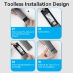 Vention Case per SSD - USB 3.1 Gen 2C - 10 Gbps - Alluminio - Compatibile con M.2 NVMe - Cavo USB-C incluso - Colore grigio - immagine 4