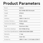 Vention Case per SSD - USB 3.1 Gen 2C - 10 Gbps - Alluminio - Compatibile con M.2 NVMe - Cavo USB-C incluso - Colore grigio - immagine 5
